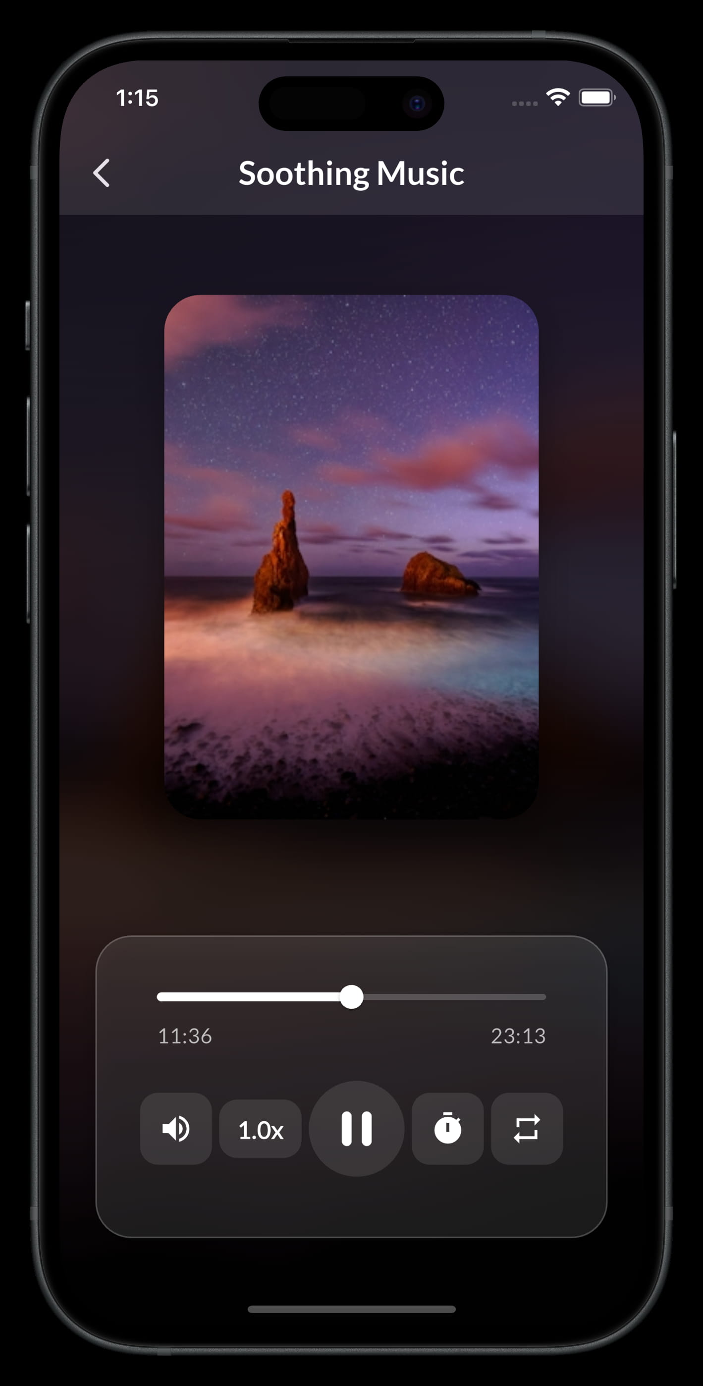 Phoenix ambient sound mixer screen